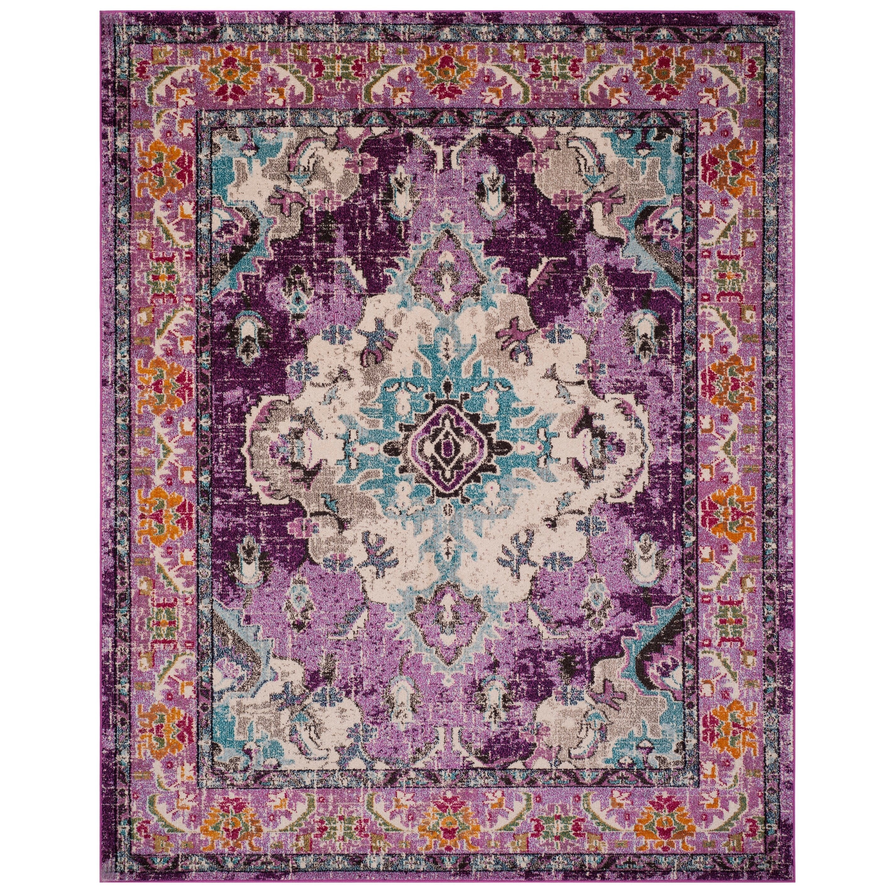 SAFAVIEH Monaco Oceane Boho Medallion Distressed Area Rug
