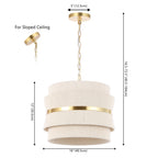 SAFAVIEH Oprea 3-Light Adjustable Hanging Pendant Light Fixture (LED Bulbs Included) - 16 x 16 x 16.5-72.5
