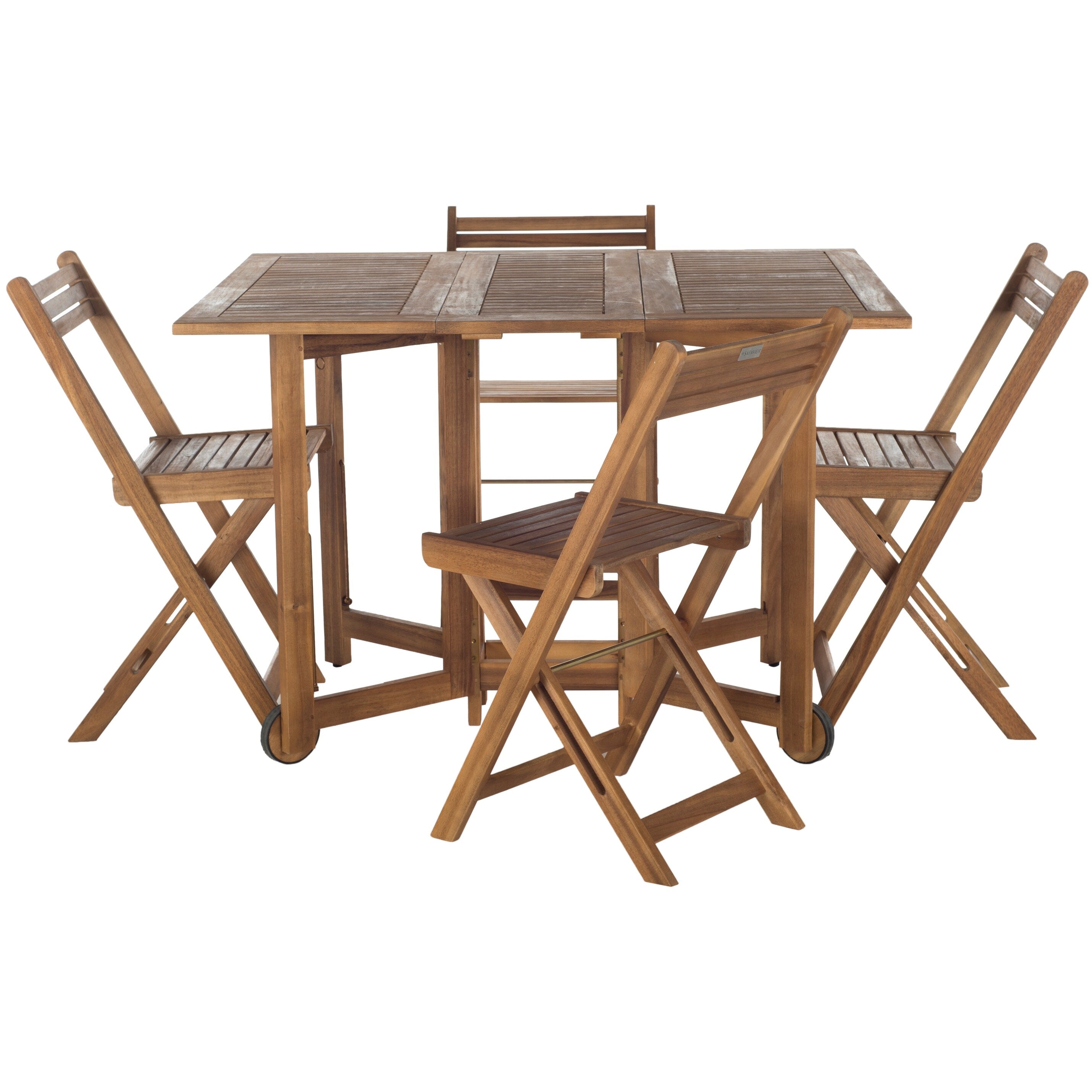 SAFAVIEH Outdoor Brandy 5-Piece Outdoor Dining Table Set - 43Wx35Dx29H