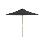 SAFAVIEH Outdoor Glauca 11-Foot Wooden Pulley Market Umbrella