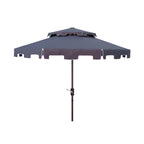 SAFAVIEH Outdoor Livia 9Ft Double Top Market Umbrella, Base Not Included