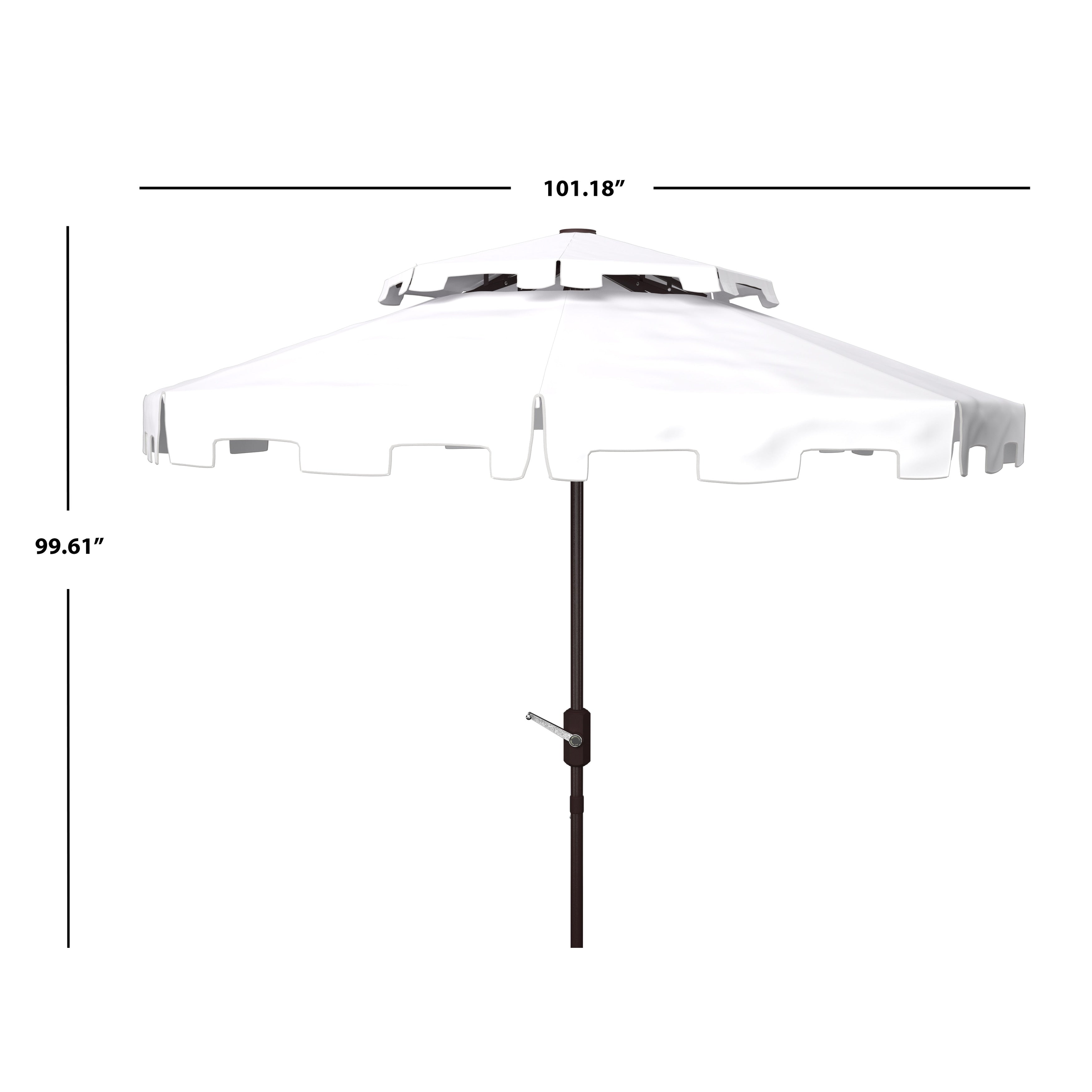 SAFAVIEH Outdoor Livia 9Ft Double Top Market Umbrella, Base Not Included