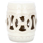 SAFAVIEH Paradise Sarlota Double Coin Blue-Green Ceramic Decorative Garden Stool