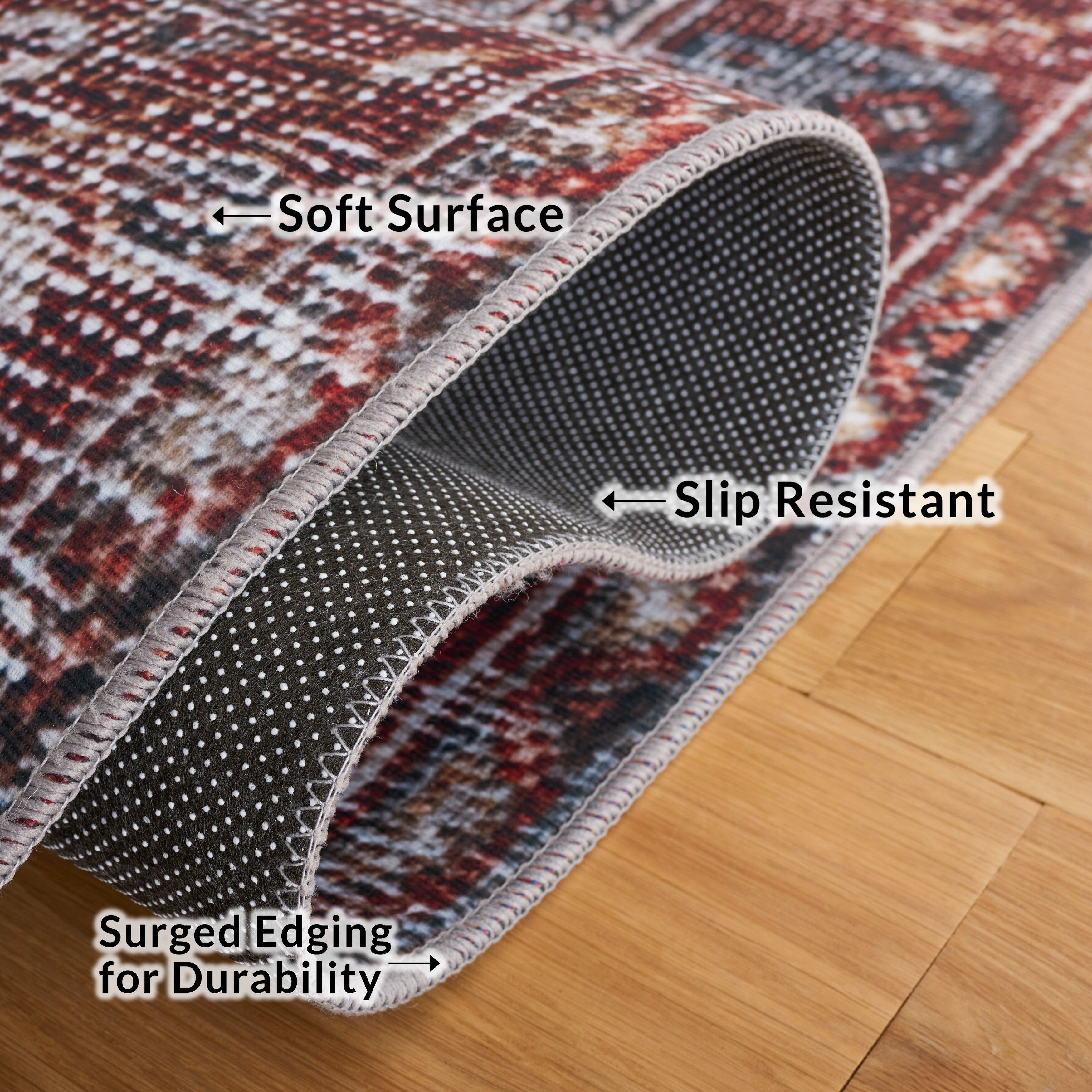 SAFAVIEH Tucson Machine Washable Slip Resistant Eldora Traditional Rug