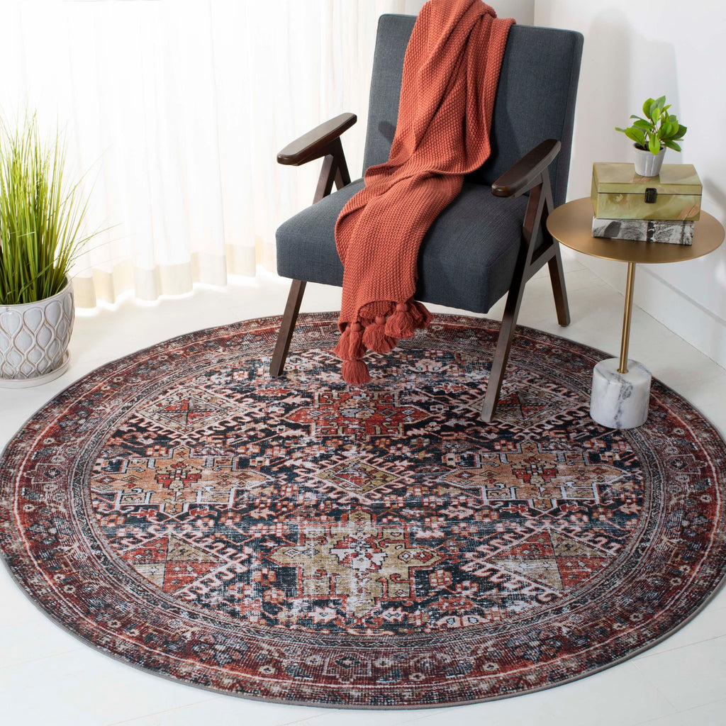 SAFAVIEH Tucson Machine Washable Slip Resistant Eldora Traditional Rug
