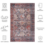 SAFAVIEH Tucson Machine Washable Slip Resistant Eldora Traditional Rug