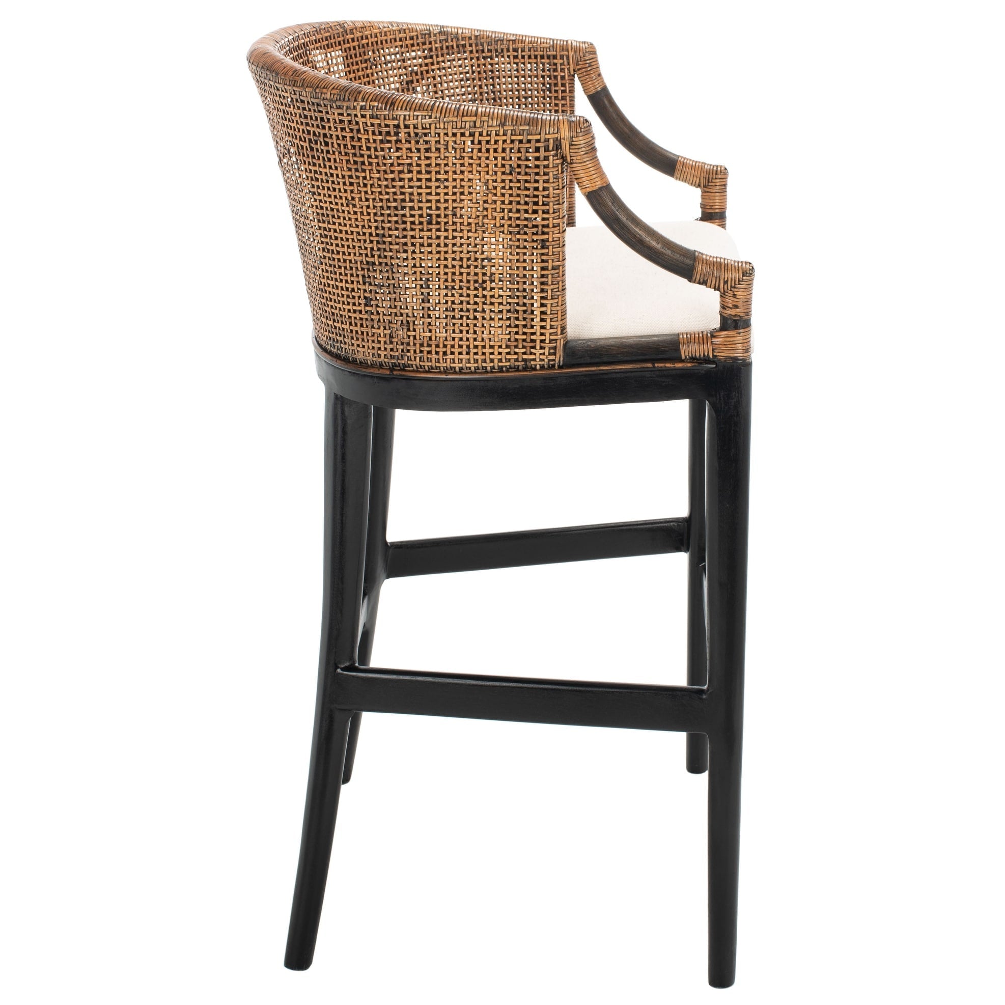 SAFAVIEH Virona Rattan 30-inch Bar Stool - 22.3 W x 20.5 L x 39 H - 22Wx21Dx39H