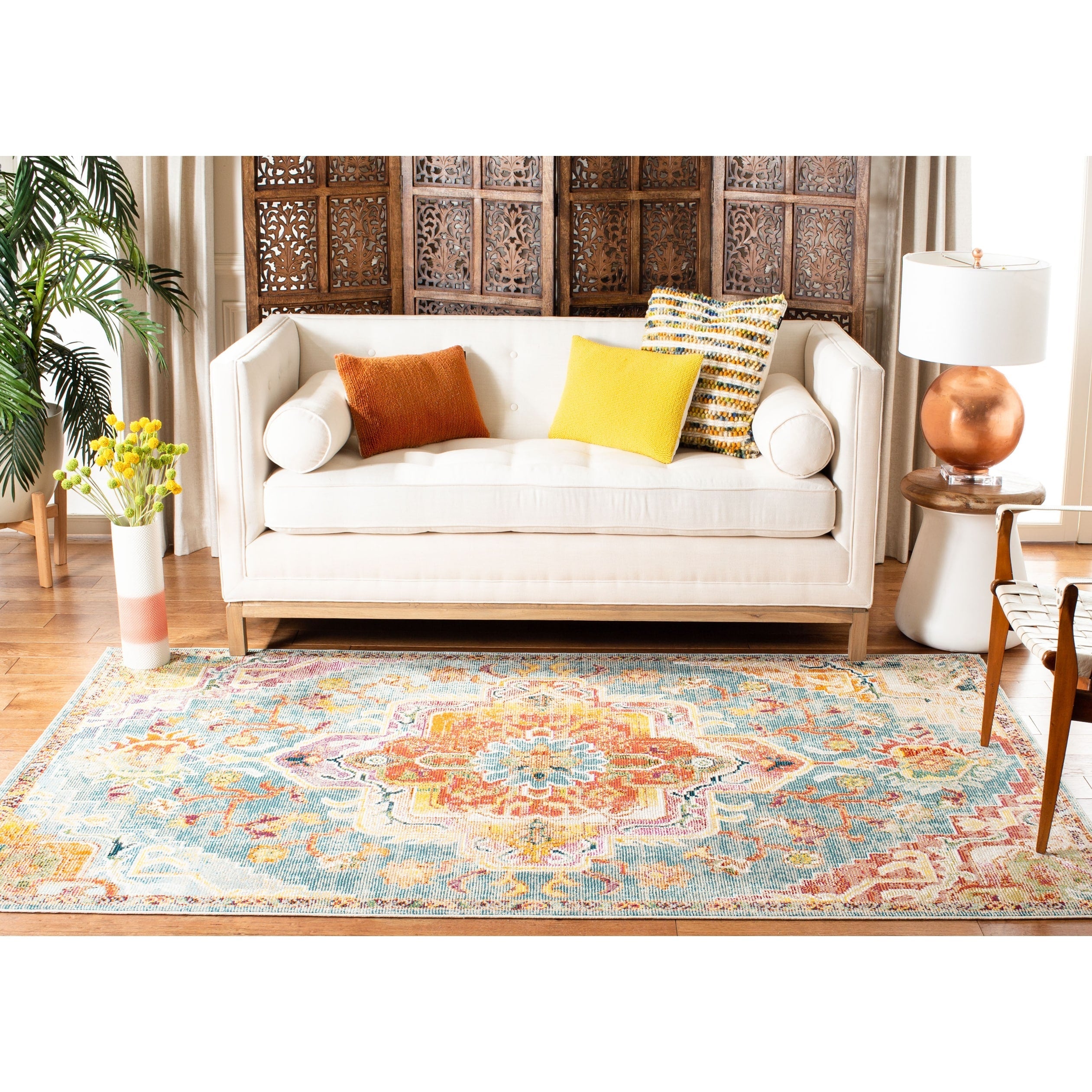 SAFAVIEH, Crystal Naimat Vintage Boho Medallion Rug