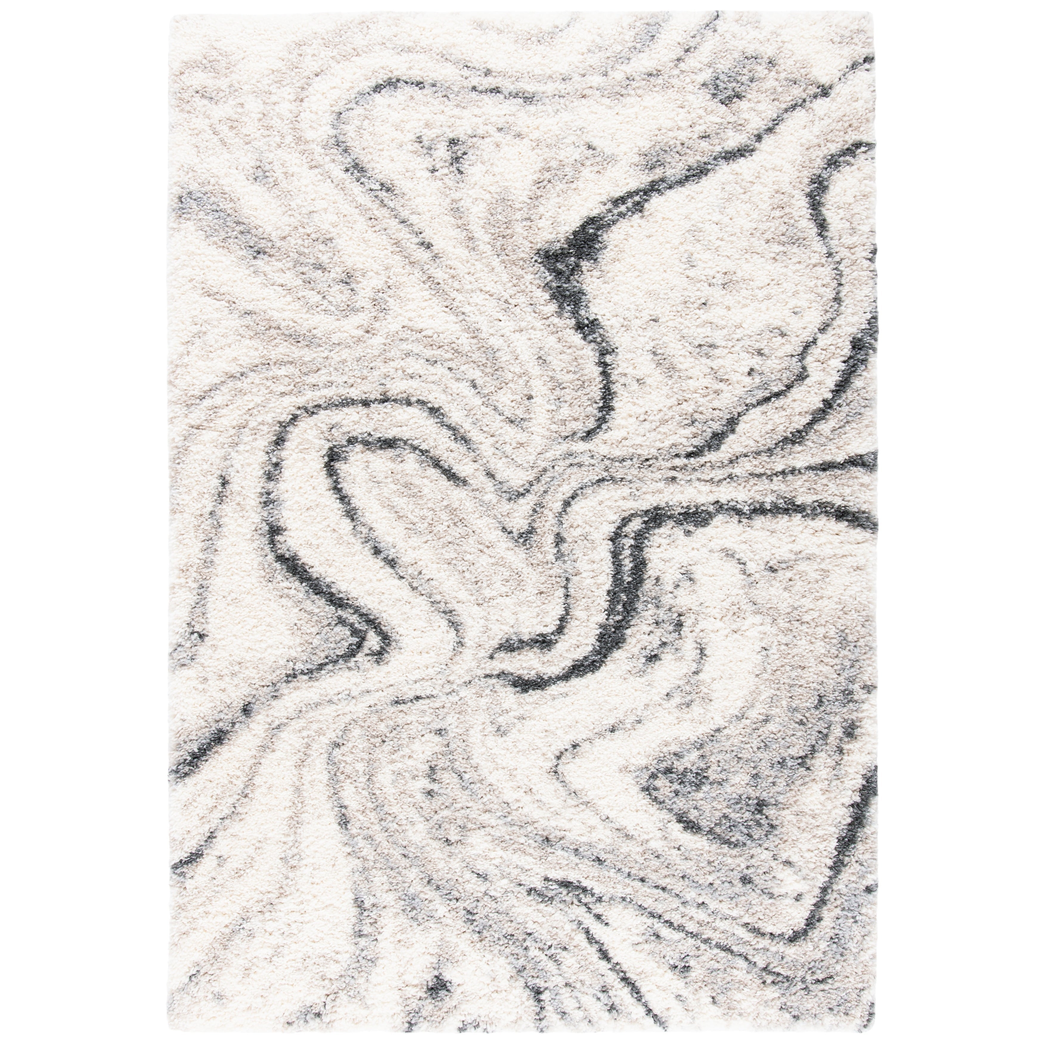 SAFAVIEH, Fontana Shag Zviya Modern Abstract 2-inch Thick Rug