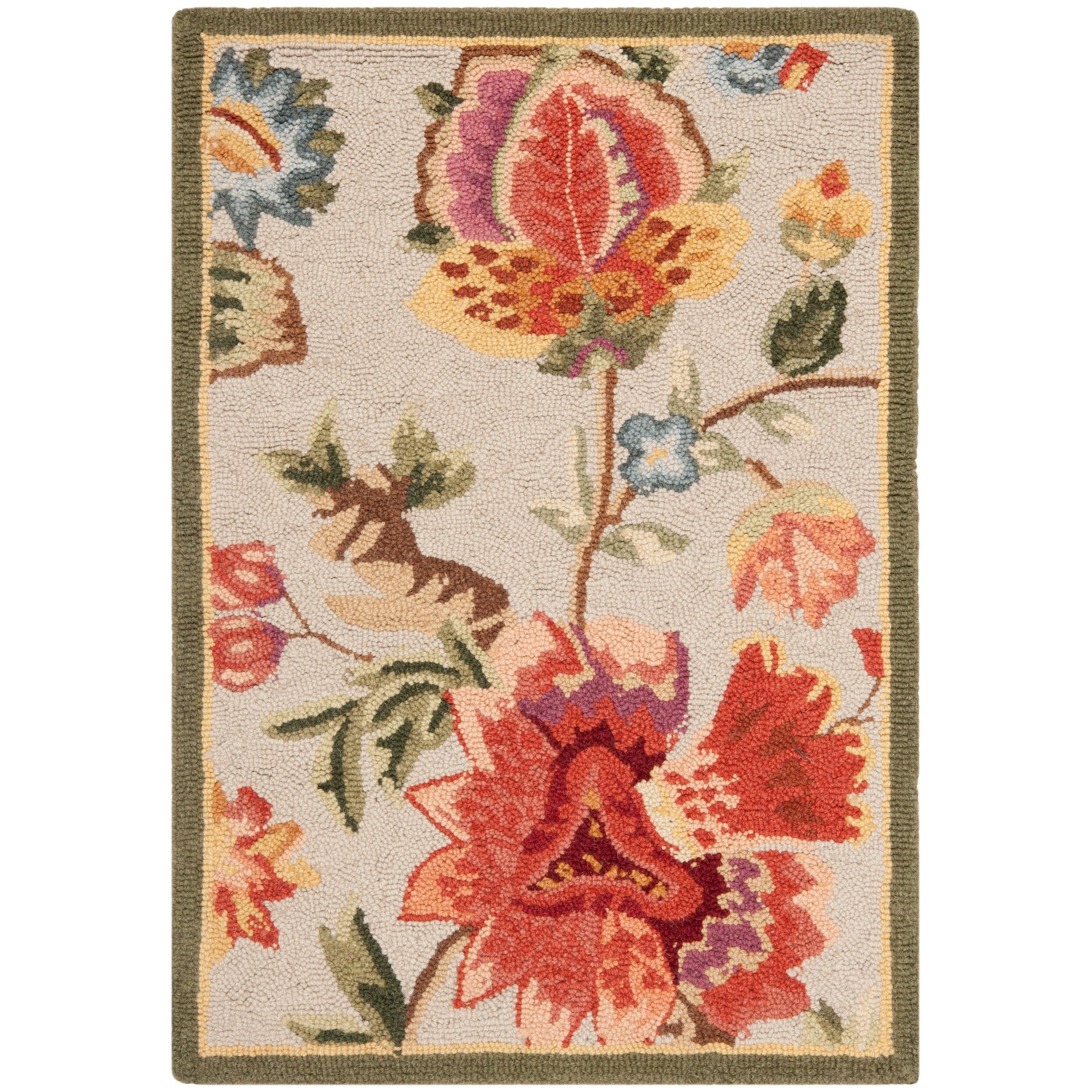 SAFAVIEH, Handmade Chelsea Jurendine French Country Floral Wool Rug