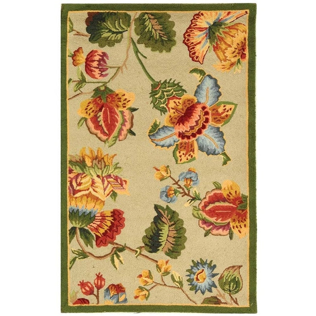 SAFAVIEH, Handmade Chelsea Jurendine French Country Floral Wool Rug