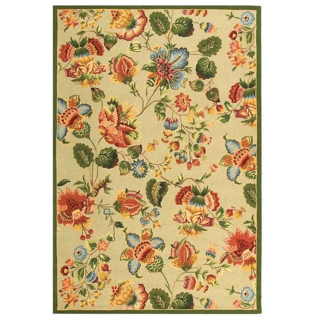 SAFAVIEH, Handmade Chelsea Jurendine French Country Floral Wool Rug