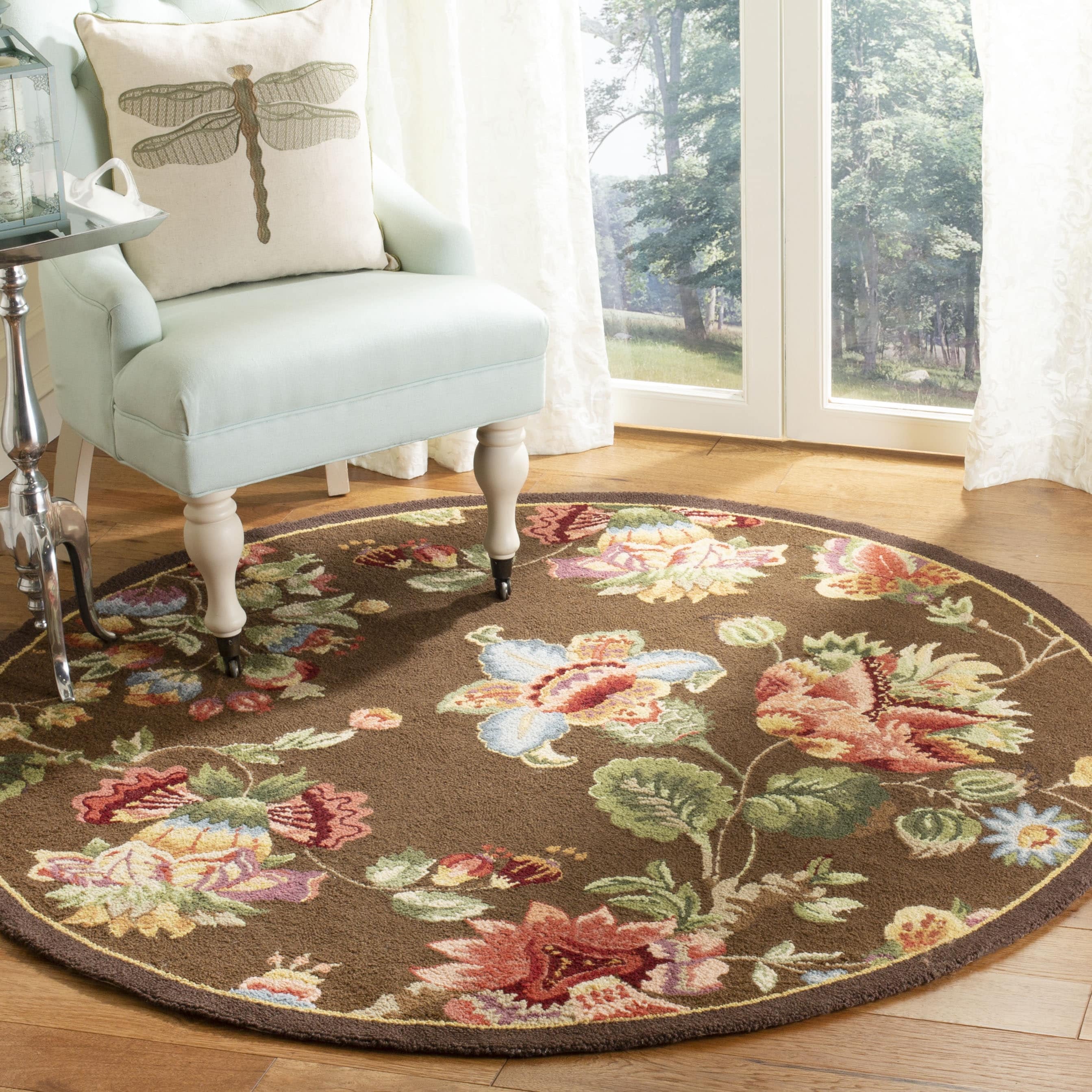 SAFAVIEH, Handmade Chelsea Jurendine French Country Floral Wool Rug