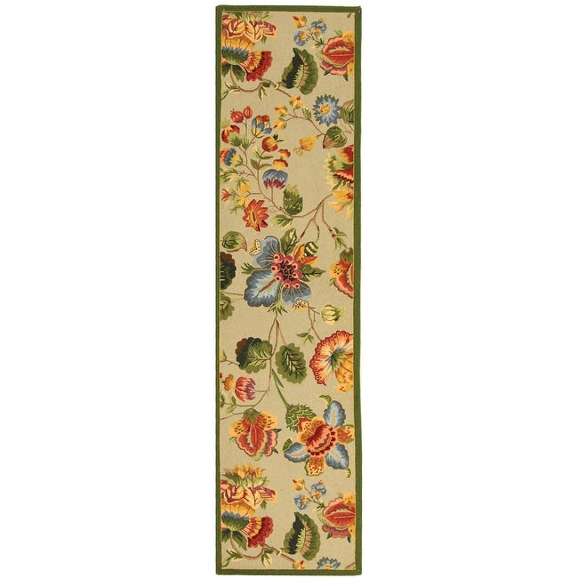 SAFAVIEH, Handmade Chelsea Jurendine French Country Floral Wool Rug