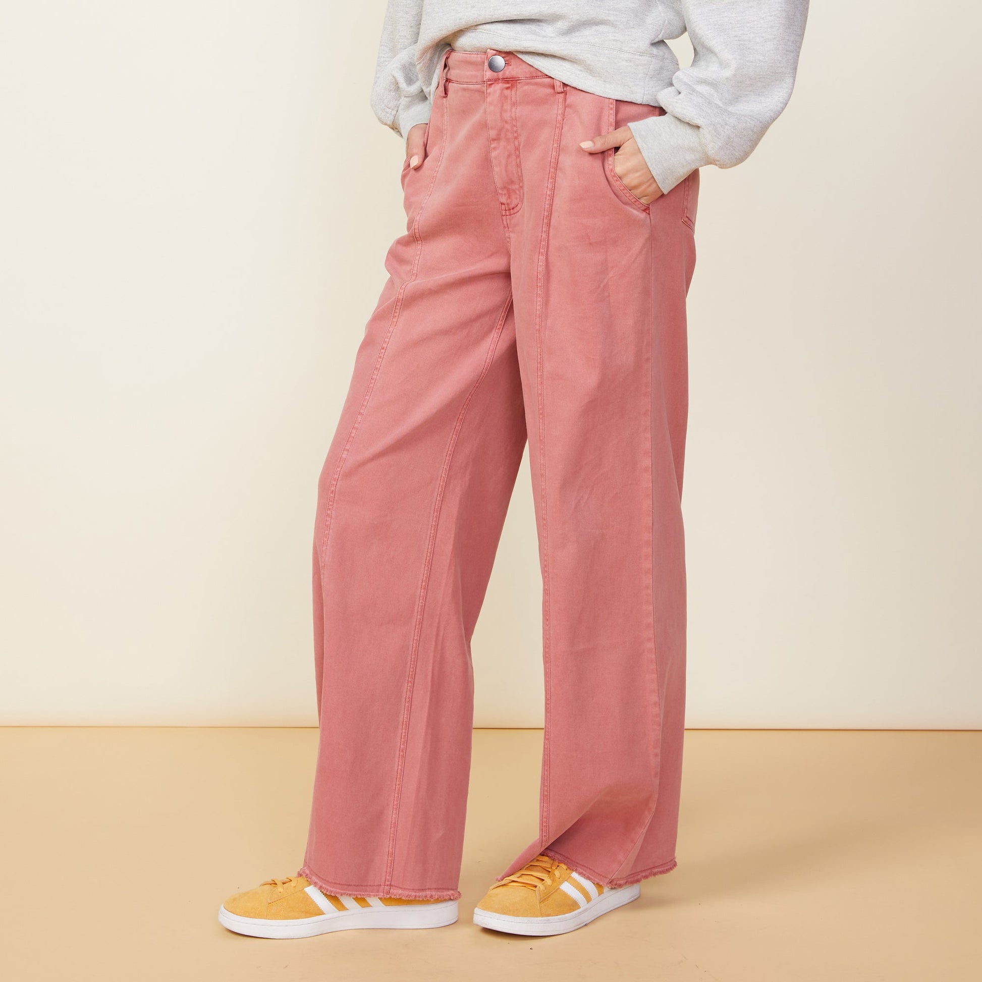 Wide Leg Seamed Pants