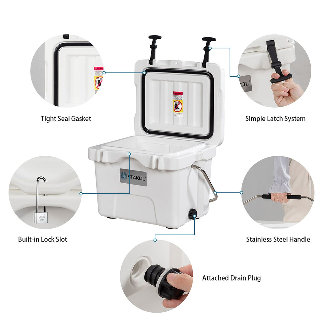 SKTAKOL 16 Quart Cooler Portable Ice Chest Leak-Proof 24 Cans Ice - See Details