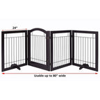 SPIRICH 96 inch Extra Wide 30 inches Tall Dog gate with Door Walk Through, Freestanding Wire Pet Gate,Pet Puppy Safety Fence