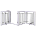 SPIRICH 96 inch Extra Wide 30 inches Tall Dog gate with Door Walk Through, Freestanding Wire Pet Gate,Pet Puppy Safety Fence