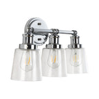 Sandrine 3-Light Iron/Seeded Glass Classic Cottage LED Vanity Light, by JONATHAN Y