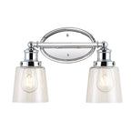 Sandrine 3-Light Iron/Seeded Glass Classic Cottage LED Vanity Light, by JONATHAN Y