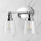 Sandrine 3-Light Iron/Seeded Glass Classic Cottage LED Vanity Light, by JONATHAN Y