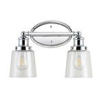 Sandrine 3-Light Iron/Seeded Glass Classic Cottage LED Vanity Light, by JONATHAN Y