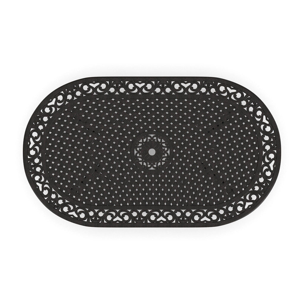 Sanibel Bronze Aluminum 7- Piece Outdoor Dining Set with 72 Oval Dining Table and Six Armchairs by Homestyles