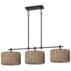 Sedgy 3-Light Black Farmhouse Kitchen Island Light Linear Chandelier - 41W