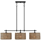 Sedgy 3-Light Black Farmhouse Kitchen Island Light Linear Chandelier - 41W