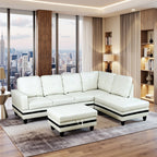 Semi PU Synthetic Leather 3-Piece Couch Living Room Sofa Set