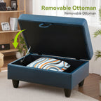 Semi PU Synthetic Leather 3-Piece Couch Living Room Sofa Set