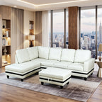 Semi PU Synthetic Leather 3-Piece Couch Living Room Sofa Set