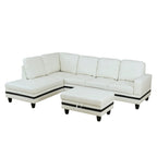 Semi PU Synthetic Leather 3-Piece Couch Living Room Sofa Set