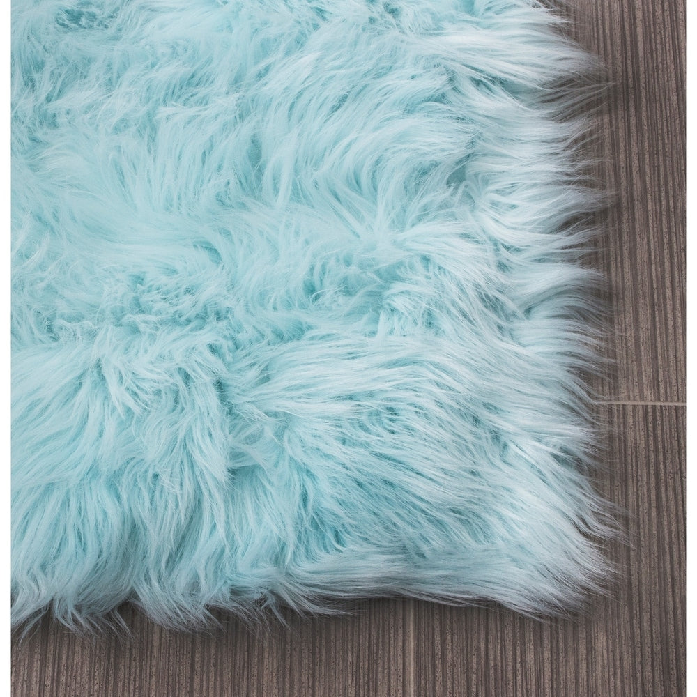Silver Orchid Parrott Faux Fur Sheepskin Area Rug