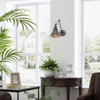 Malryn Set of 2 Modern Adjustable Swing Arm Lights Plug-in/Hardwired Wall Sconces