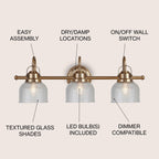 Shirley Metal/Glass LED Vanity Light, by JONATHAN Y
