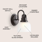 Shirley Metal/Glass LED Vanity Light, by JONATHAN Y