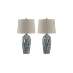 Signature Design by Ashley Hadbury Blue Table Lamp (Set of 2) - 14 W x 14 D x 26.75 H