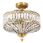 Silver Orchid Furey Bronze/Gold Tiered Glass Semi-flush Lighting Fixture - 14.75L x 14.75W x 15.25H
