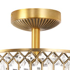 Silver Orchid Furey Bronze/Gold Tiered Glass Semi-flush Lighting Fixture - 14.75L x 14.75W x 15.25H