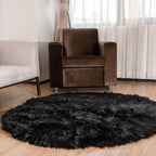 Silver Orchid Parrott Faux Fur Sheepskin Area Rug