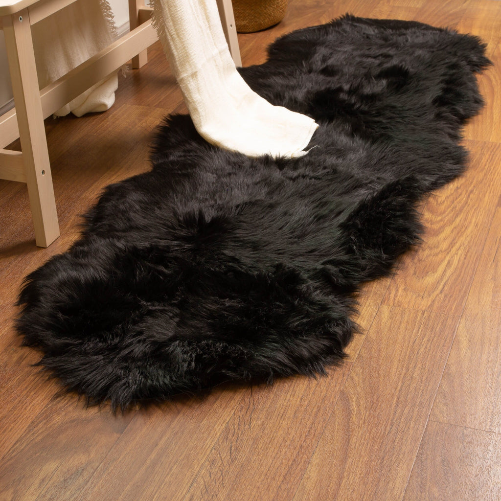 Silver Orchid Parrott Faux Fur Sheepskin Area Rug