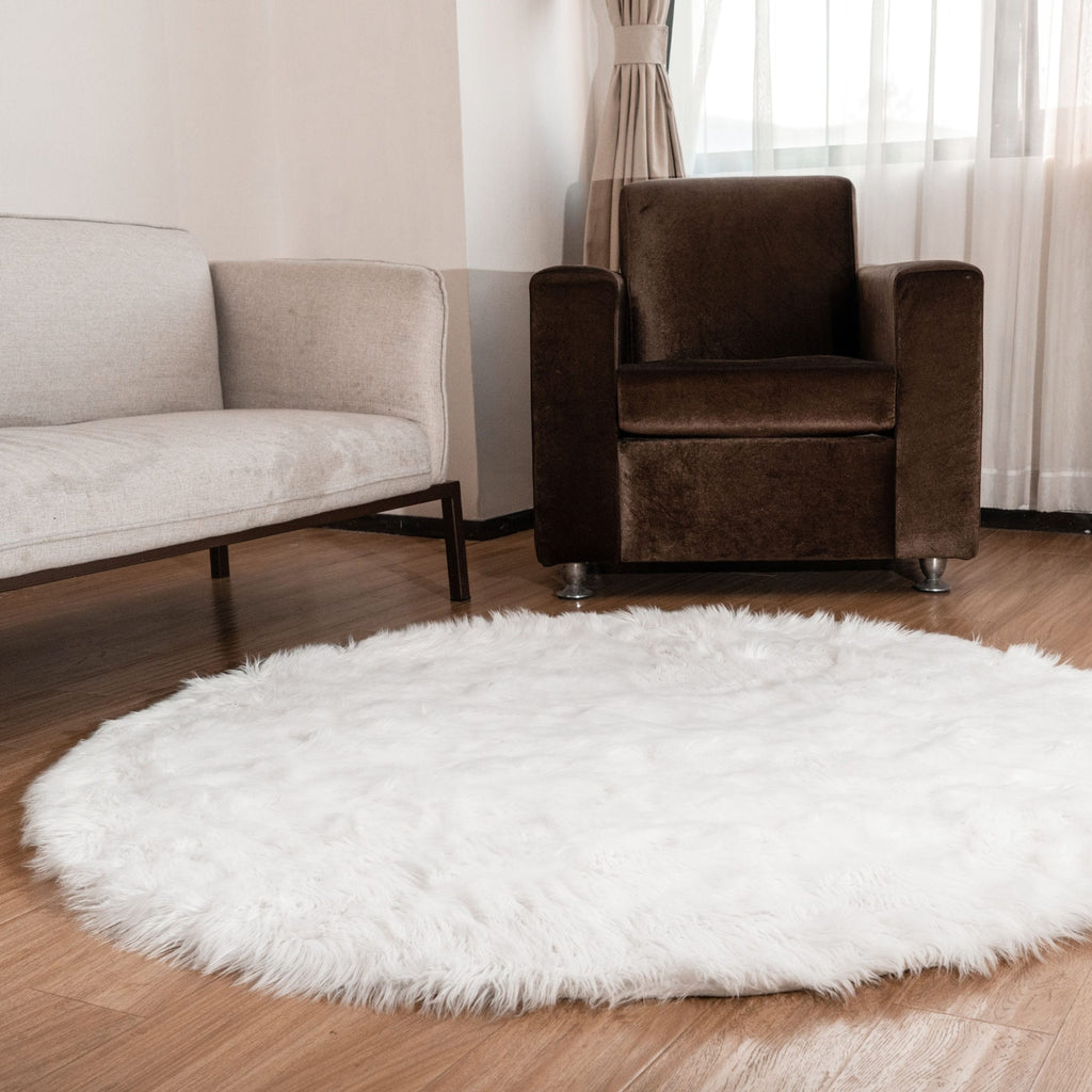 Silver Orchid Parrott Faux Fur Sheepskin Area Rug