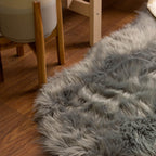 Silver Orchid Parrott Faux Fur Sheepskin Area Rug