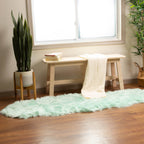 Silver Orchid Parrott Faux Fur Sheepskin Area Rug