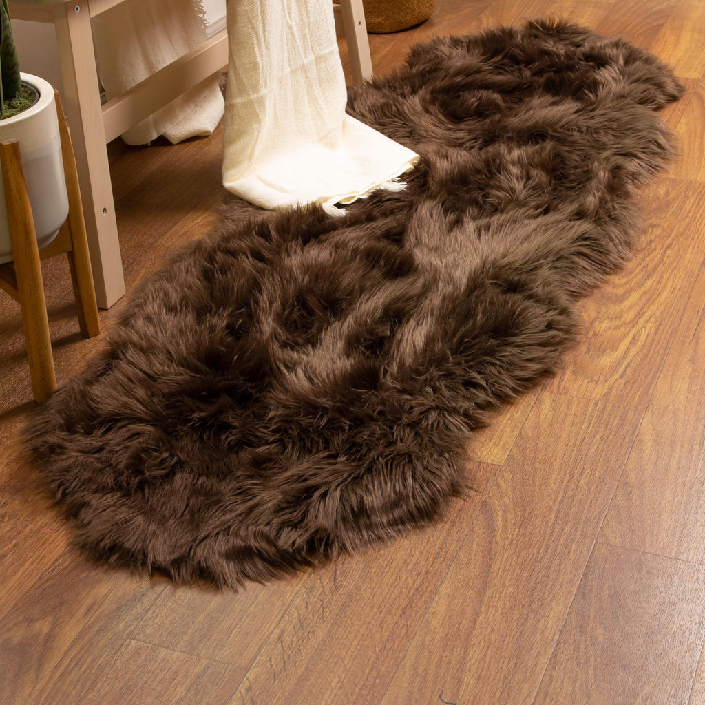 Silver Orchid Parrott Faux Fur Sheepskin Area Rug