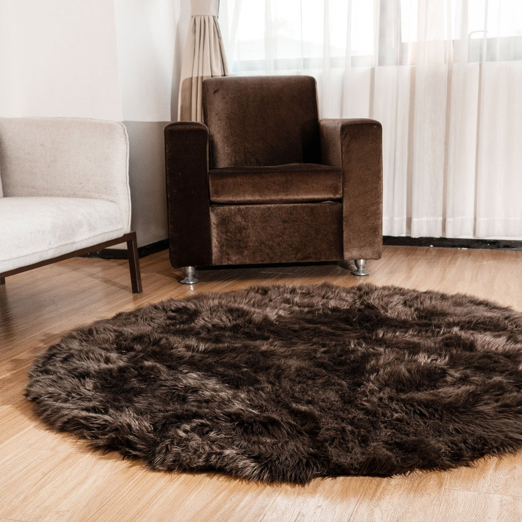 Silver Orchid Parrott Faux Fur Sheepskin Area Rug