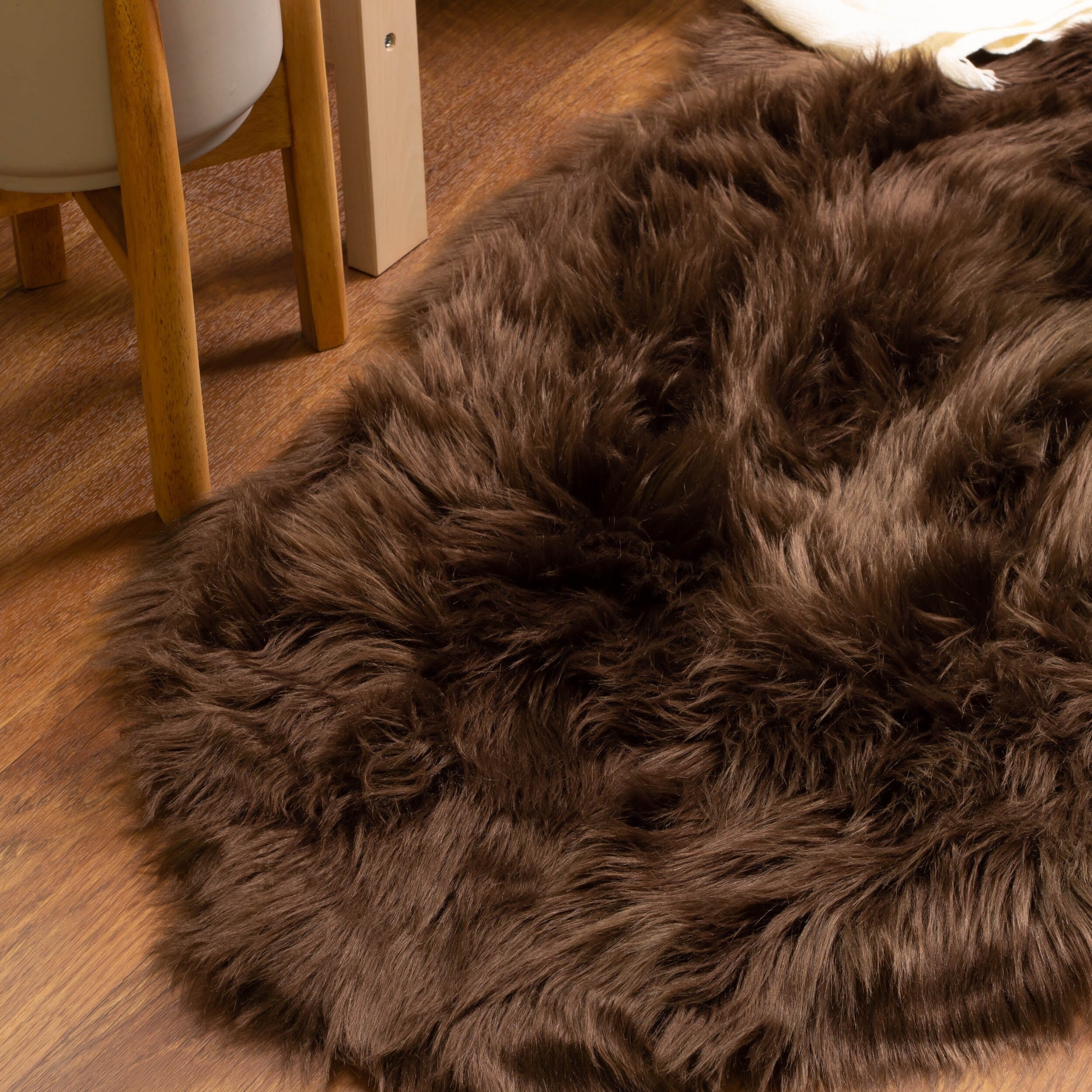 Silver Orchid Parrott Faux Fur Sheepskin Area Rug