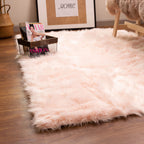 Silver Orchid Parrott Faux Fur Sheepskin Area Rug