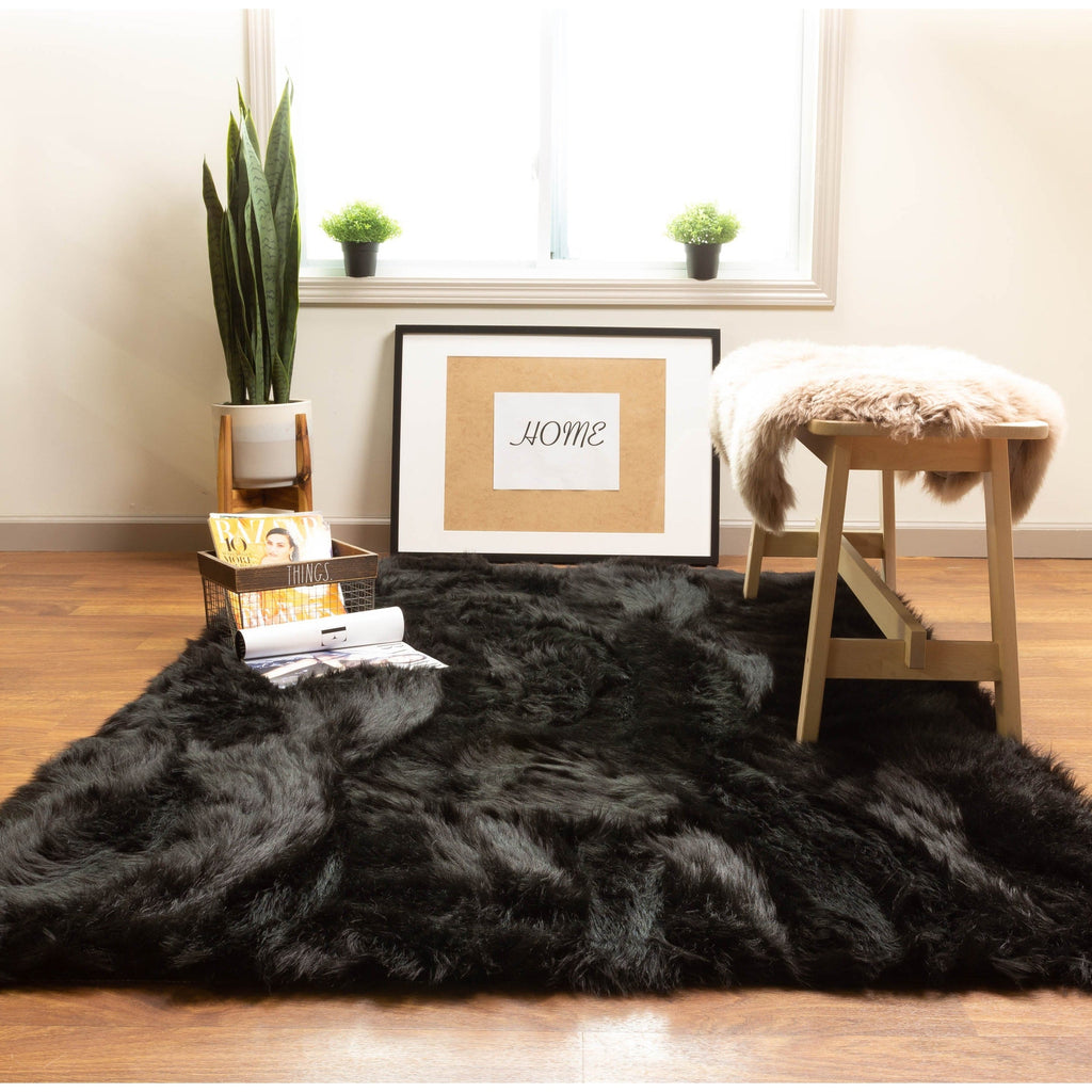 Silver Orchid Parrott Faux Fur Sheepskin Area Rug